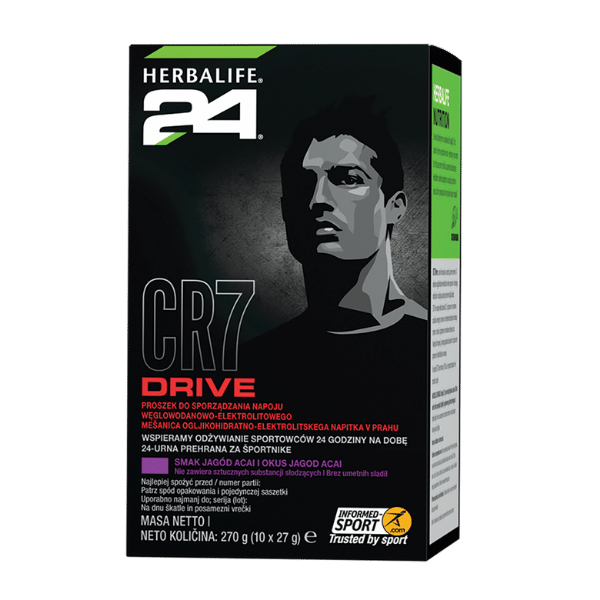 h24driveacai CR7 Drive Napój węglowodanowo-elektrolitowy o smaku jagód Acai 10 saszetek