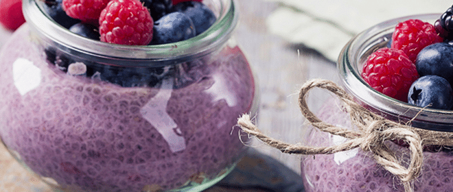 Artykuły Przepisy Jagodowy budyń z chia