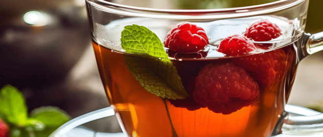 Napój na dobry sen z malinami i miętą