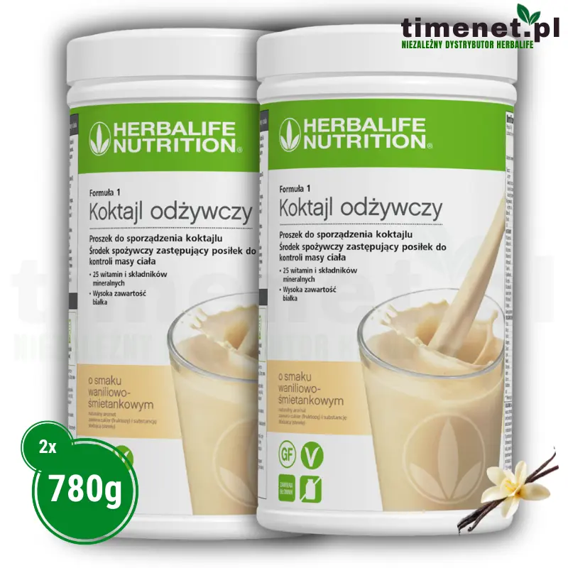 2x Herbalife koktajl odżywczy waniliowo-śmietankowy 780g