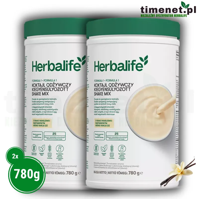 2x Herbalife koktajl odżywczy waniliowo-śmietankowy 780g