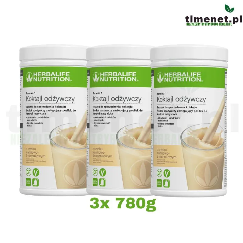 3x Herbalife koktajl odżywczy waniliowo-śmietankowy 780g
