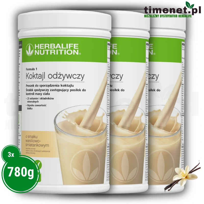 3x Koktajl waniliowo-śmietankowy 780g