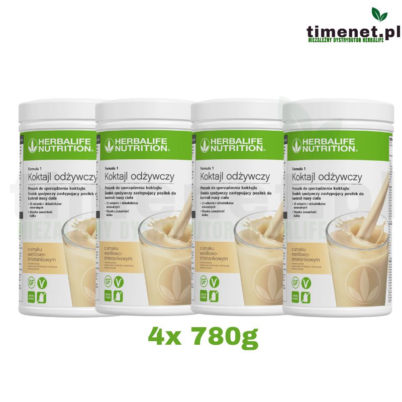 4x Herbalife koktajl odżywczy waniliowo-śmietankowy 780g