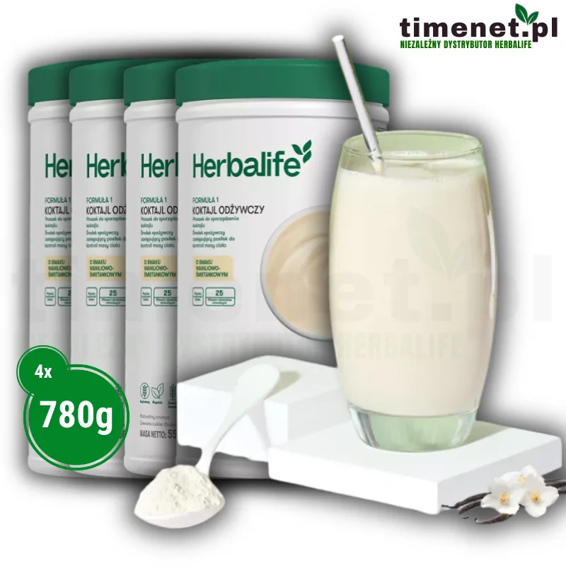 4x Herbalife koktajl odżywczy waniliowo-śmietankowy 780g