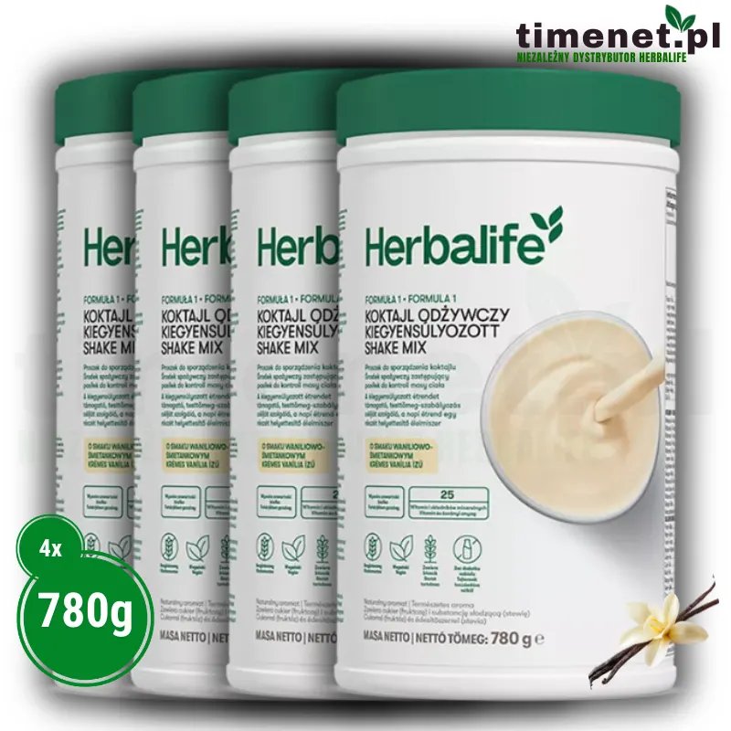 4x Herbalife koktajl odżywczy waniliowo-śmietankowy 780g