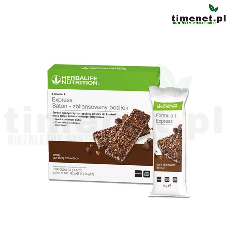 Herbalife Formuła 1 Express Baton smak gorzkiej czekolady 7 batonów