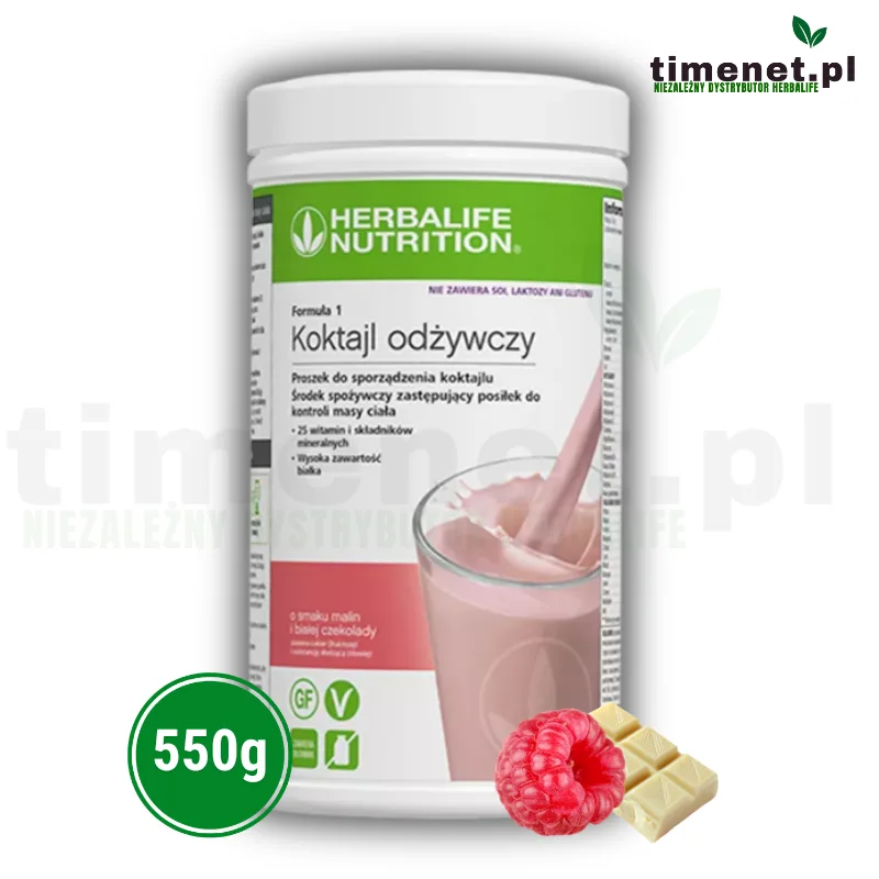 Herbalife koktajl odżywczy o smaku malin i białej czekolady 550g