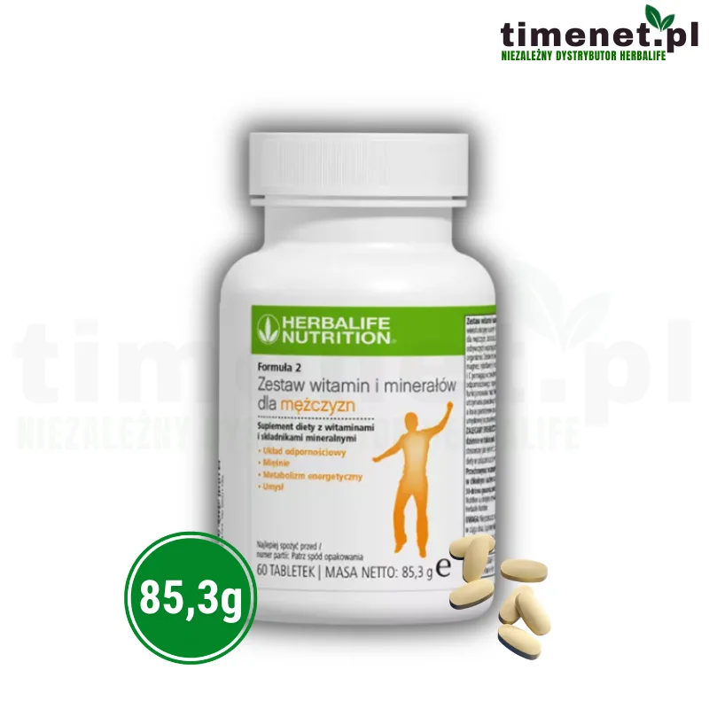 Herbalife Formuła 2 zestaw witamin i minerałów dla mężczyzn 60 tabletek