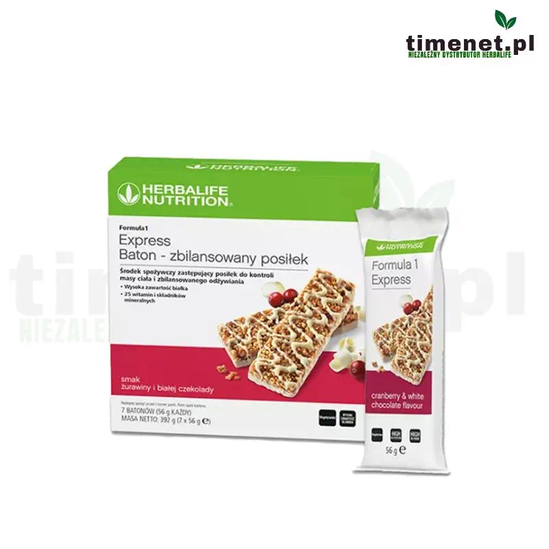 Herbalife F1 Express Baton proteinowy żurawina i biała czekolada 7 szt.